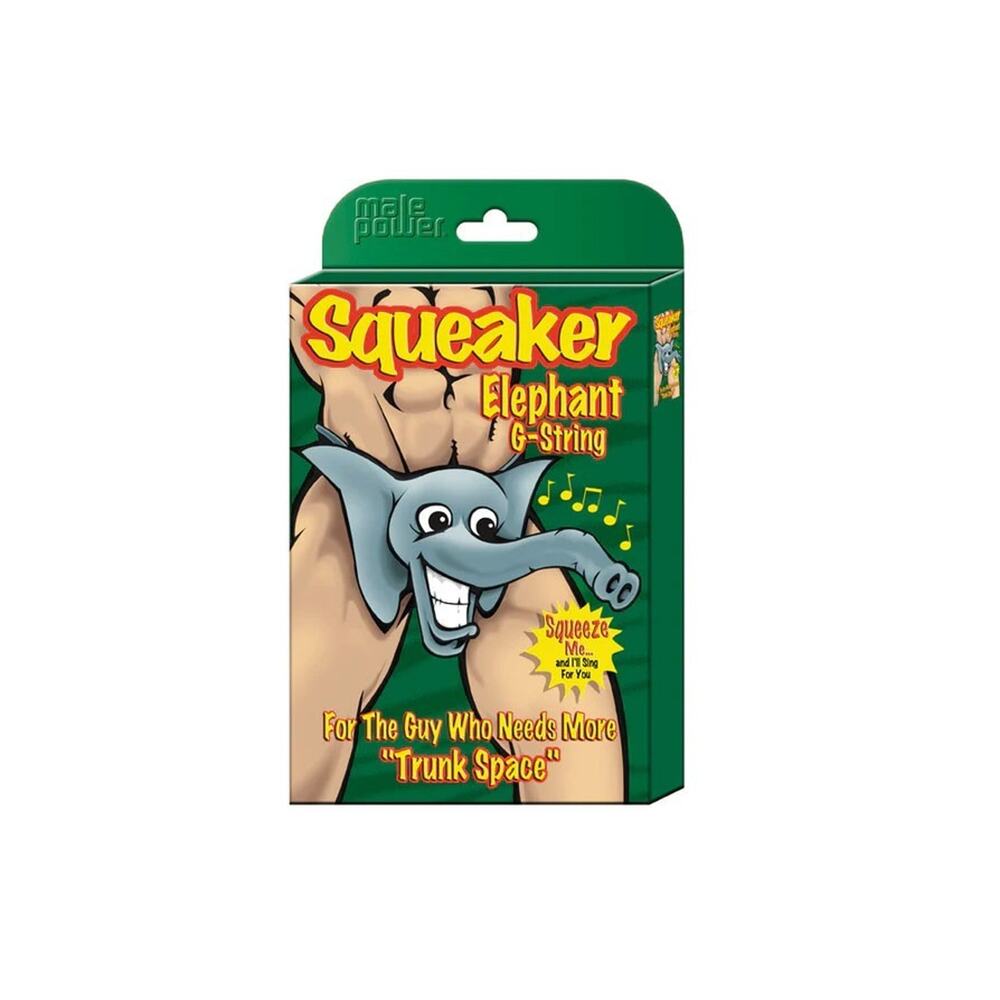 Male Power Squeaker Elephant G-String Black One Size Mens Novelty Underwear New